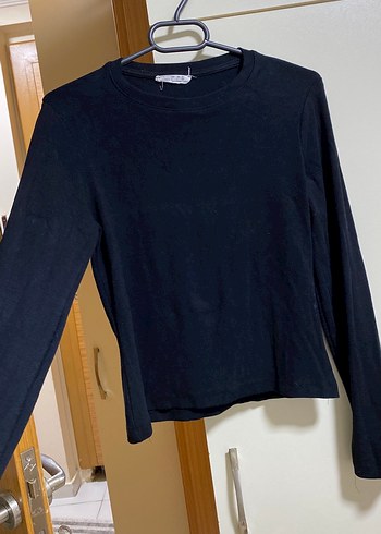 Siyah Kadın Süet Uzun Kollu Basic Kazak - Görsel 2