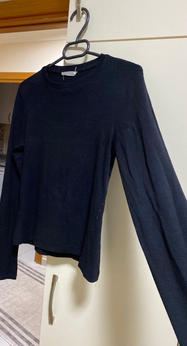 Siyah Kadın Süet Uzun Kollu Basic Kazak - Görsel 3