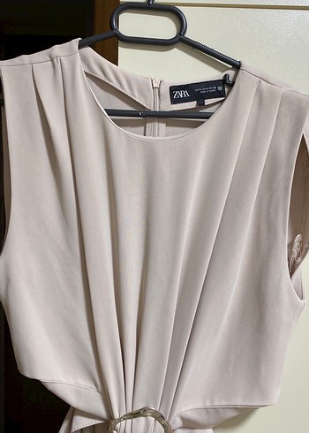 Drapeli Uzun Altın Elbise - Görsel 8