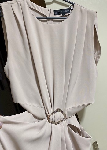 Drapeli Uzun Altın Elbise - Görsel 2