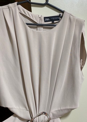 Drapeli Uzun Altın Elbise - Görsel 3