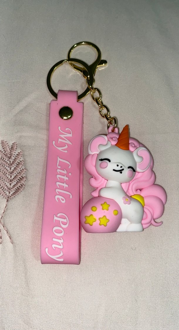 Pembe Püsküllü Rock Punk Anahtarlık - Görsel 4