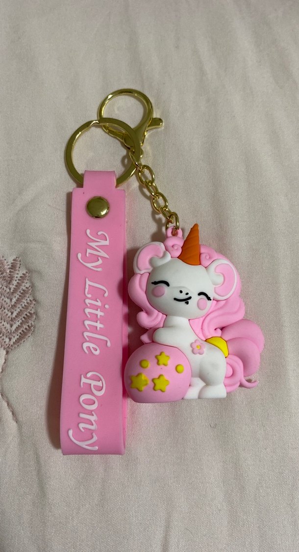 Pembe Püsküllü Rock Punk Anahtarlık - Görsel 2