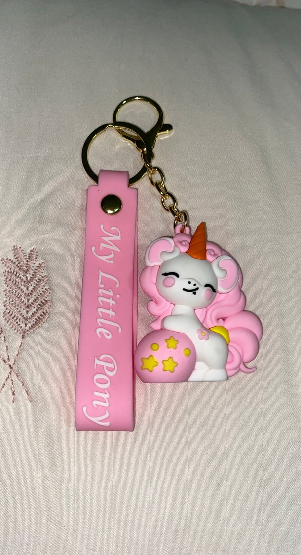 Pembe Püsküllü Rock Punk Anahtarlık - Görsel 3