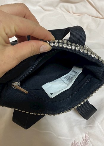 Pul İşlemeli Siyah Kadın Çantası - Görsel 7