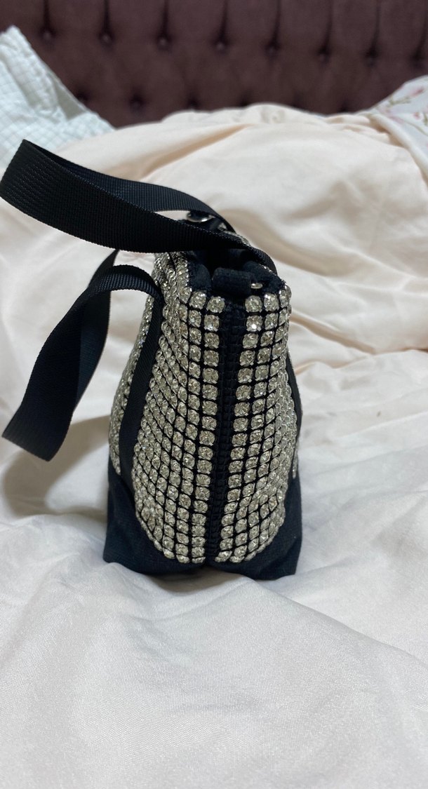 Pul İşlemeli Siyah Kadın Çantası - Görsel 5