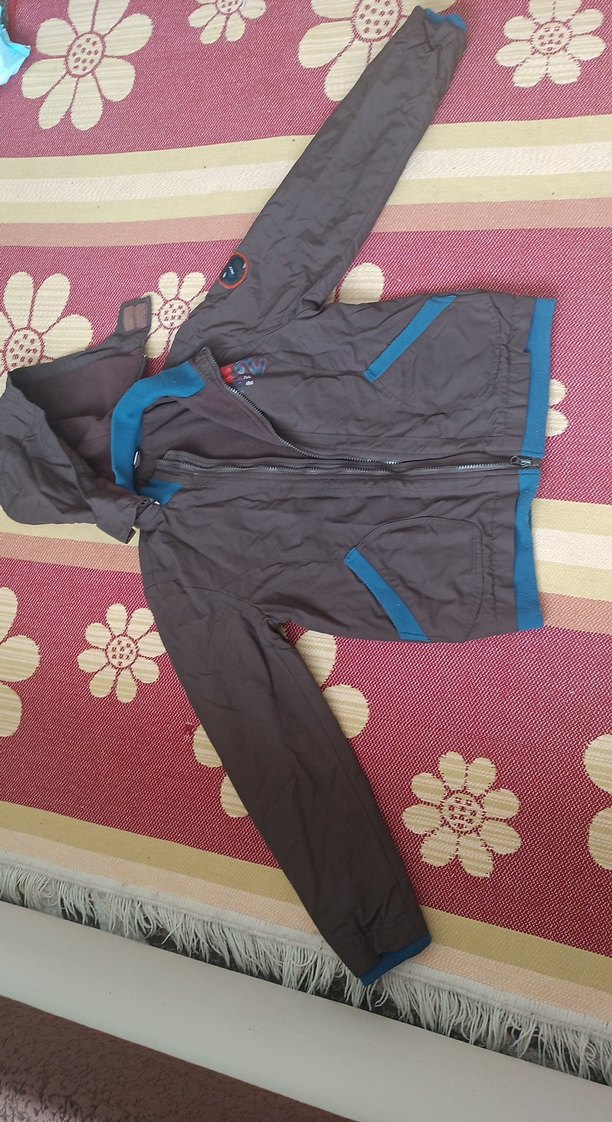 Gri Erkek Çocuk Fermuarlı Street Wear Mont - Görsel 2