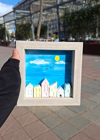 Pastel Mavi Çerçeve Şehir Temalı