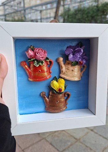 Çiçekli Sulama Kabı Temalı Bohem Duvar Dekoru