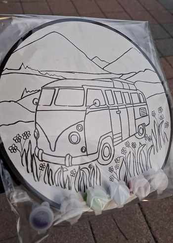 Renkli Mini Boyama Seti: Klasik Minibüs ve Doğa - Görsel 3