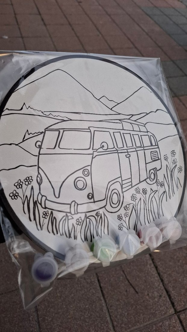 Renkli Mini Boyama Seti: Klasik Minibüs ve Doğa - Görsel 3