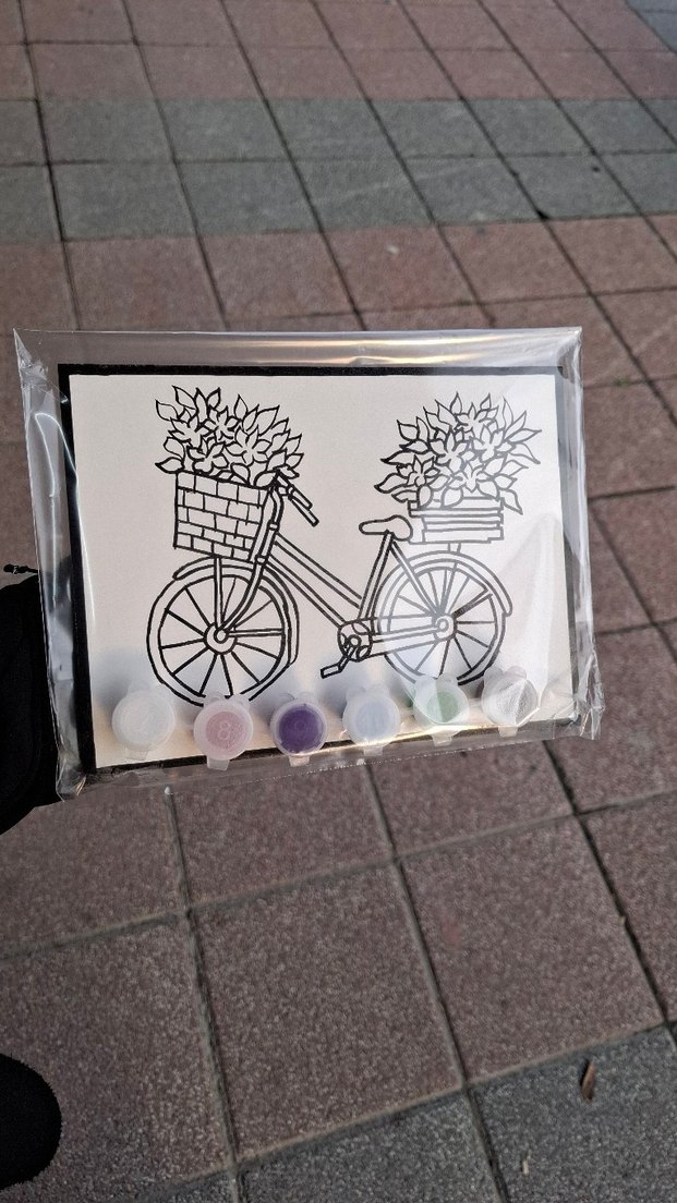 Çiçek Sepetli Bisiklet Boyama Seti - Görsel 2