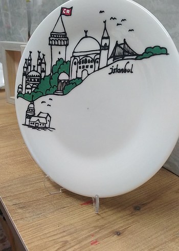 Renkli Baskılı İstanbul Temalı Tabak - Görsel 3