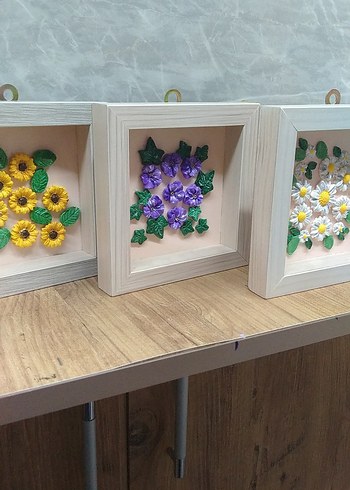 Renkli Çiçekli Beyaz Çerçeve Seti - Görsel 2