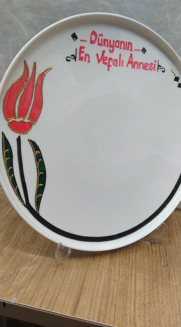 Beyaz seramik Tabak kişiye özel İSİM yazılır - Görsel 2