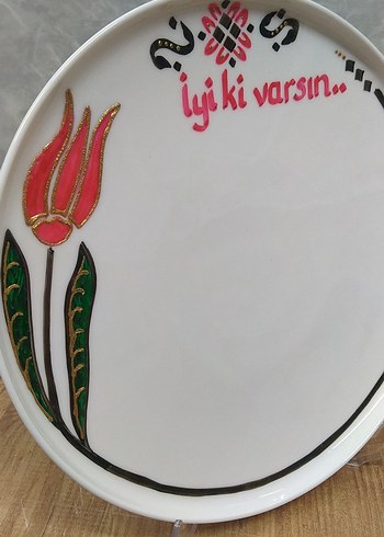 Beyaz Seramik Tabak kişiye özel İSİM yazılır - Görsel 2