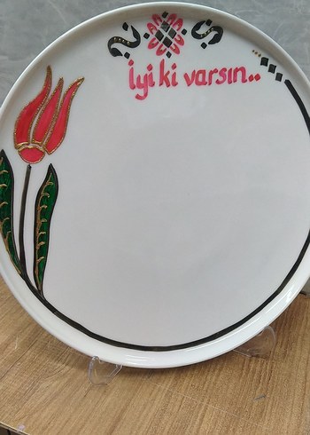 Beyaz Seramik Tabak kişiye özel İSİM yazılır - Görsel 3