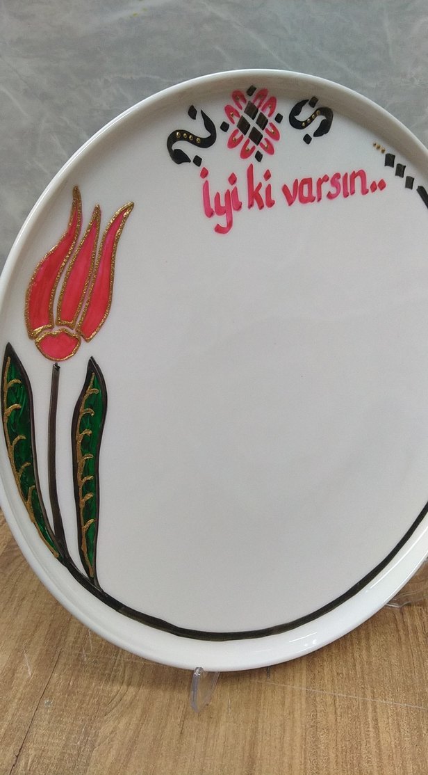 Beyaz Seramik Tabak kişiye özel İSİM yazılır - Görsel 2