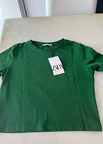 Zara Zara Yeşil Basic Kadın Tişört