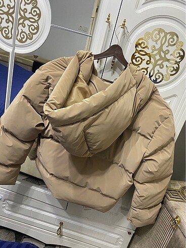 Bayan bej rangi mont - Görsel 6