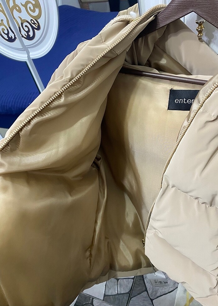 Bayan bej rangi mont - Görsel 2