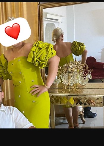 Dız altı balık model balon kollu abıye - Görsel 2