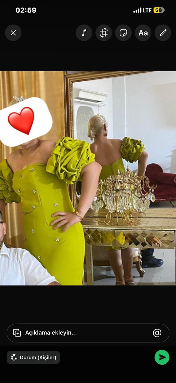 Dız altı balık model balon kollu abıye - Görsel 2