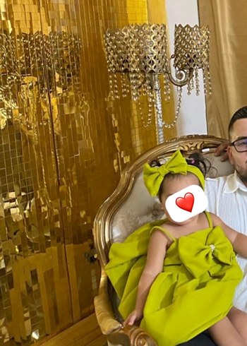 Fiyonklu Çocuk Elbisesi ve Saç Bandı - Görsel 2