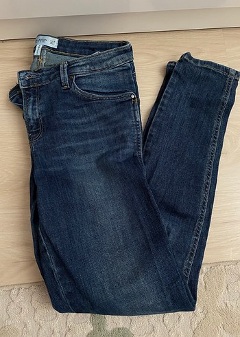 MANGO Kadın Mavi Denim Normal Boy Kot Pantolon