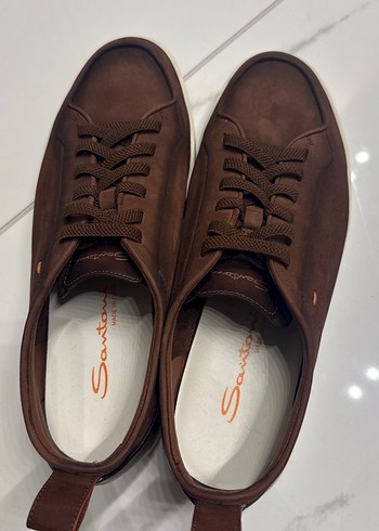 Santoni Kahverengi Suet Sneaker