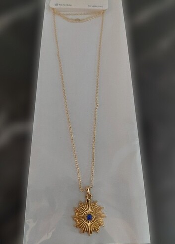 Zirkon Taşlı Gold Kolye