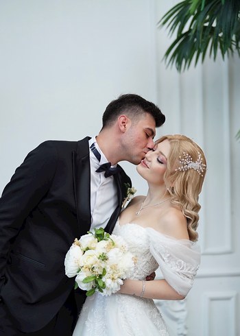 s Beden beyaz Renk Straplez Modern Klasik Beyaz Gelinlik