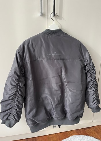 Gri Kadın Midi Streetwear Ceket - Görsel 2