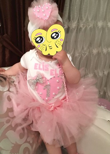 Pembe Payetli Bebek Kız Hastane Kıyafeti - Görsel 2