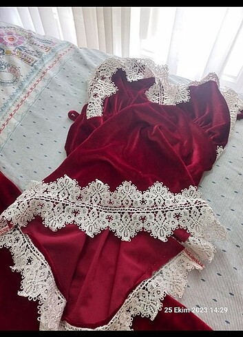 s Beden bordo Renk Gecelik takimi