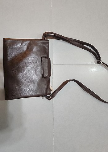 Kahverengi Deri Tokalı Kadın Çanta - Görsel 2