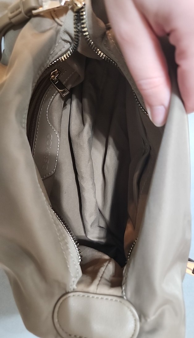 Bej Deri Kadın Çanta Fermuarlı - Görsel 3