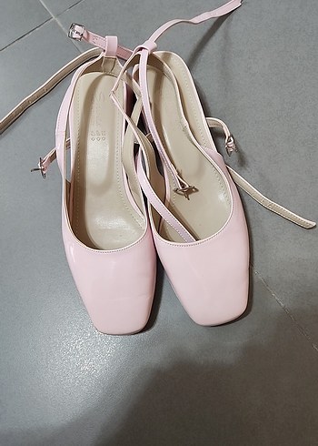 Pembe Pastel Tokalı Stiletto Kadın Babet - Görsel 5