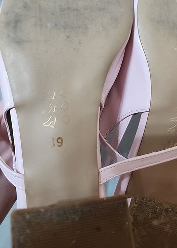 Pembe Pastel Tokalı Stiletto Kadın Babet - Görsel 2