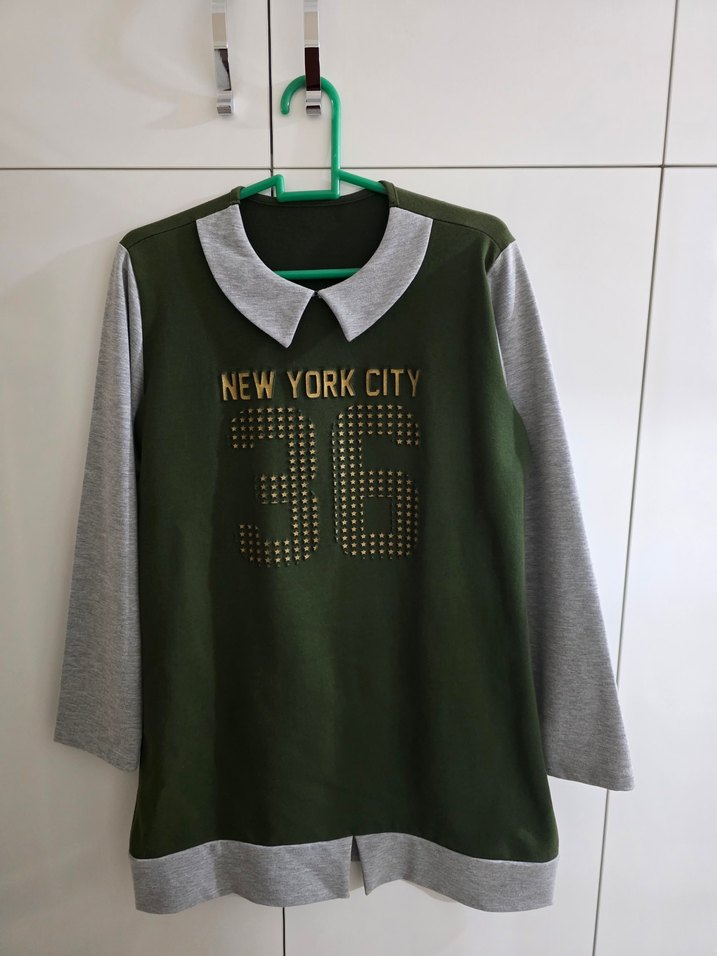 Düğmeli Yeşil Gri Tunik - Görsel 2