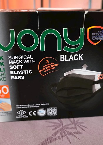 evony Siyah Cerrahi Maske 50'li - Görsel 2