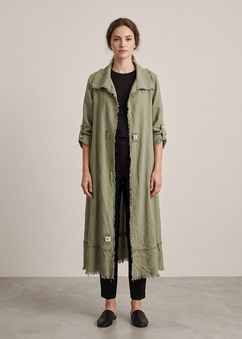 Diğer Haki Uzun Rahat Kaban Oversize