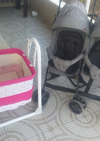 9- 18 kg Beden Gri Çift Bebek Arabası