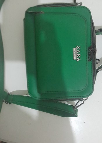 Diğer Zara Yeşil Deri Fermuarlı Kadın Çanta