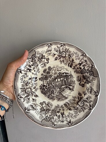 Vintage İngiliz İronstone Porselen Büyük boy yemek tabağı