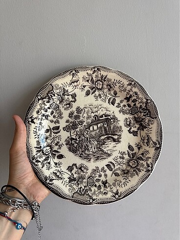 Vintage İngiliz İronstone Porselen Büyük boy servis tabağı