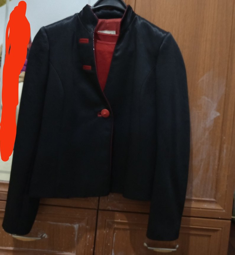 Kadın Siyah Düğmeli Ofis Blazeri etek bluz takım - Görsel 3