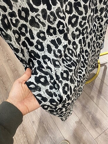 34 Beden Leopar Gömlek Elbise