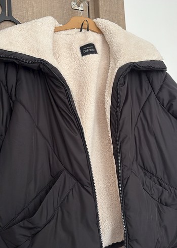 Gri Fermuarlı Kadın Kışlık Mont - Görsel 4