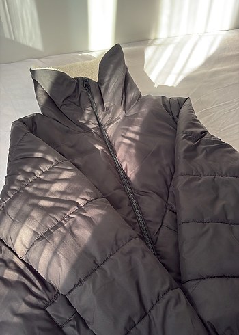 Gri Fermuarlı Kadın Kışlık Mont - Görsel 3